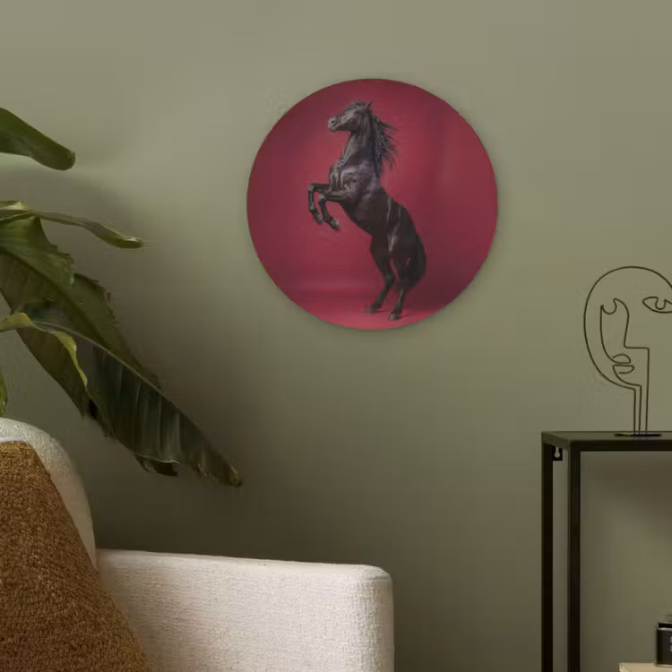 Hengst - Steigert - Rood Akoestische PET Vilt - Rond klein -sfeer2