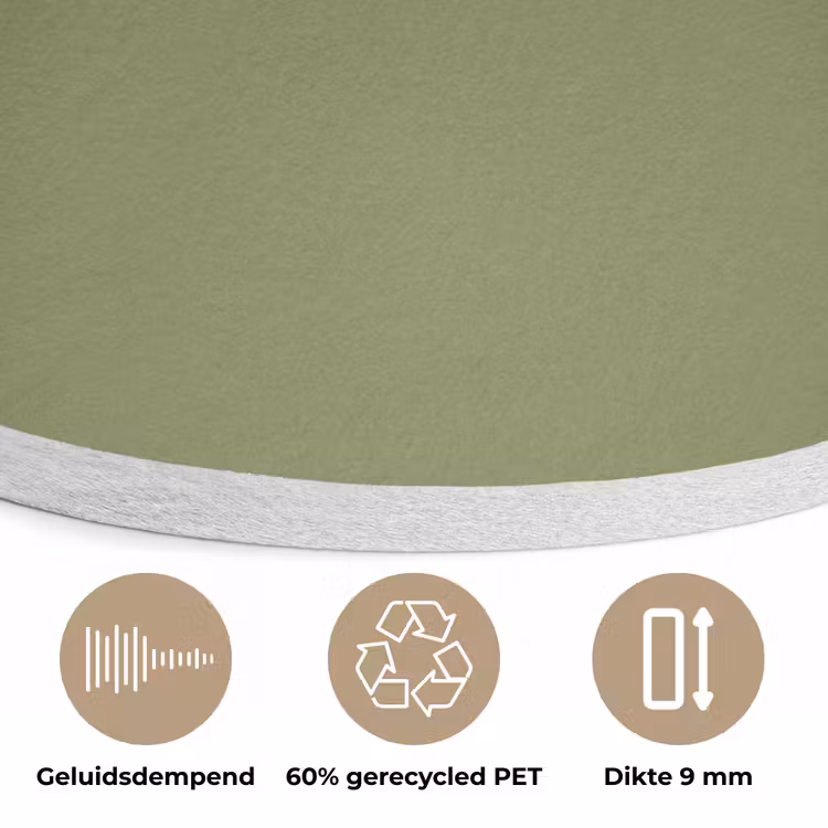 Herbal - Matcha - Groen Akoestische PET Vilt - Rond klein 838 -closeup_NL