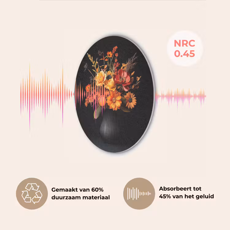 Herfst - Boeket - Oranje Akoestische PET Vilt - Rond klein -USP_NL