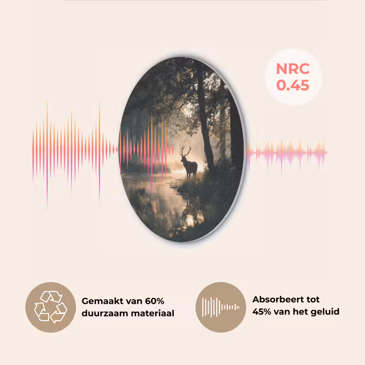 Hert - Bosbeek - Mystiek Akoestische PET Vilt - Rond klein -USP_NL