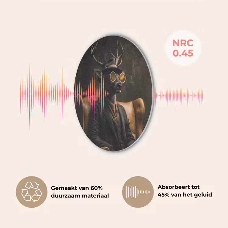 Hert - Zonnebril - Zwart - Pak Akoestische PET Vilt - Rond klein -USP_NL