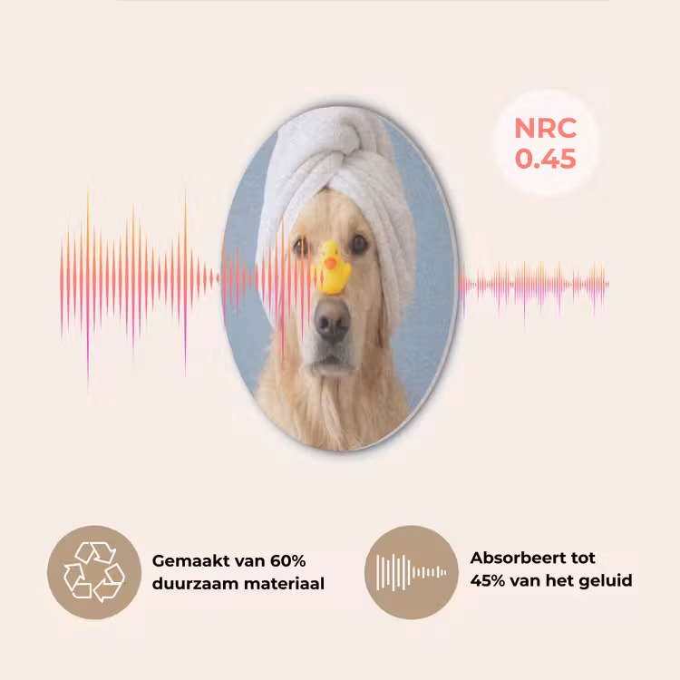 Hond - Badeend - Geel Akoestische PET Vilt - Rond klein -USP_NL