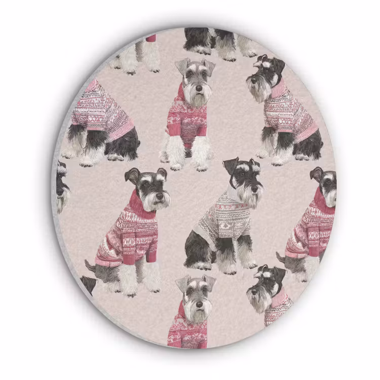 Honden - Truien - Rood Akoestische PET Vilt - Rond klein 838 -3d