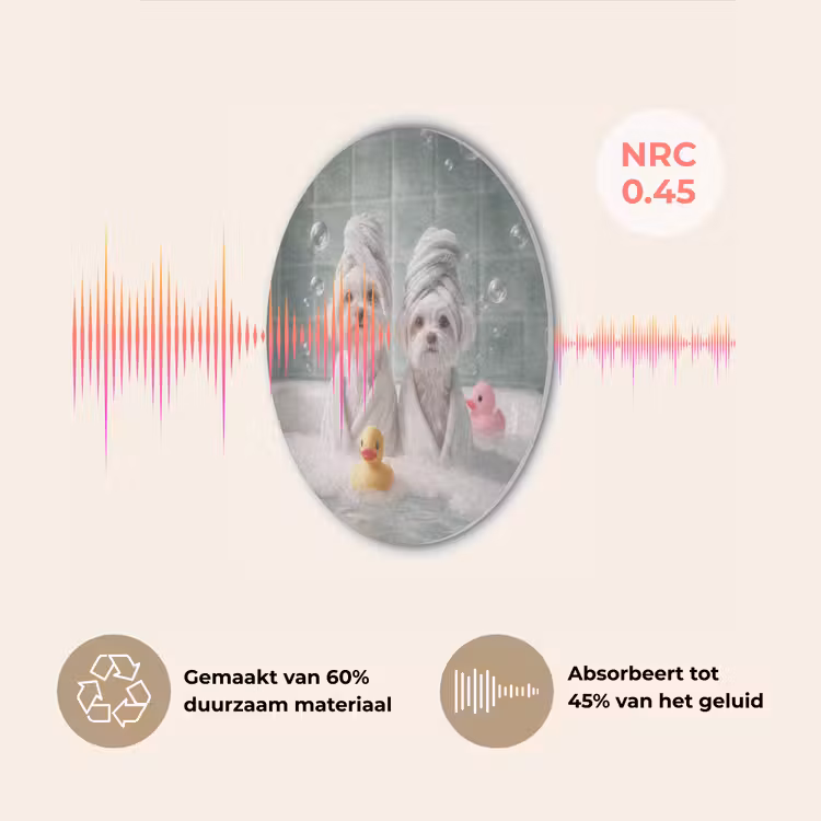 Hondjes - Badkuip - Badeendjes - Handdoeken Akoestische PET Vilt - Rond klein -USP_NL