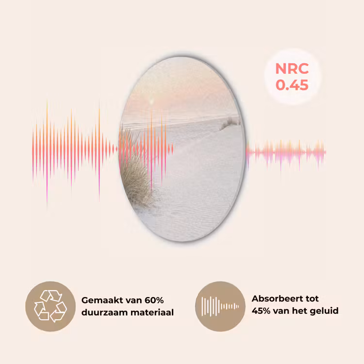 Horizon - Duinlandschap - Zand Akoestische PET Vilt - Rond klein -USP_NL