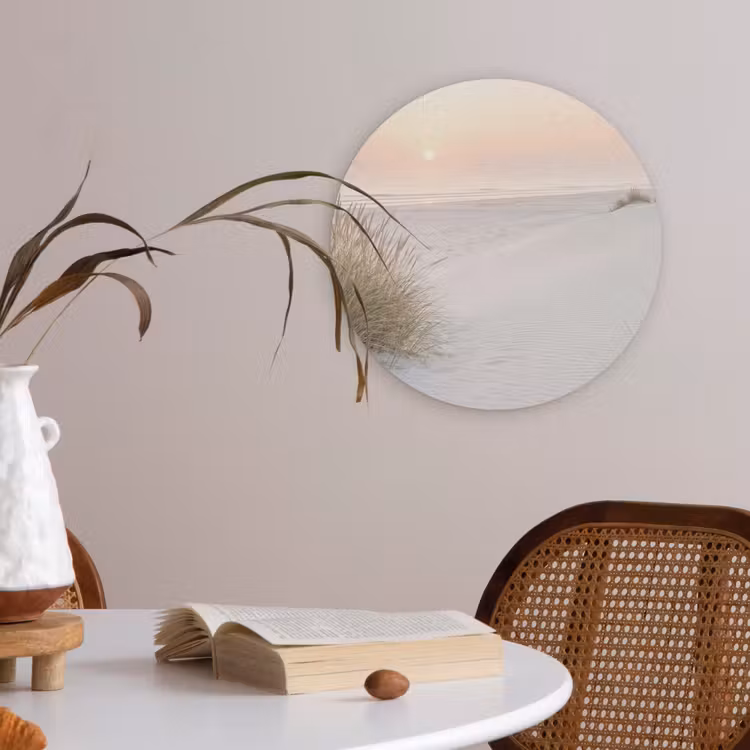 Horizon - Duinlandschap - Zand Akoestische PET Vilt - Rond klein -sfeer3
