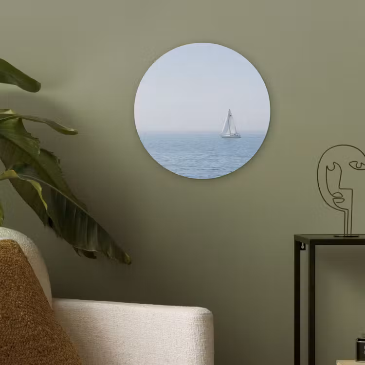 Horizon - Zeilboot - Zee Akoestische PET Vilt - Rond klein -sfeer2