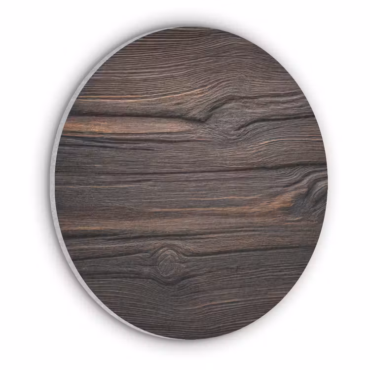 Hout - Grillige nerven Akoestische PET Vilt - Rond klein -3d