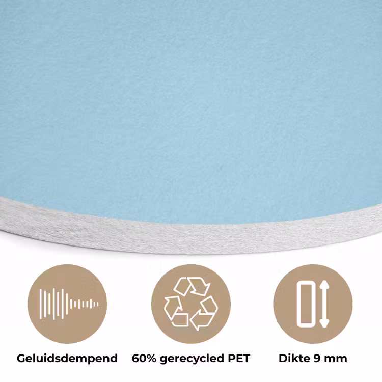 Ice - Blue - Blauw Akoestische PET Vilt - Rond klein 838 -closeup_NL