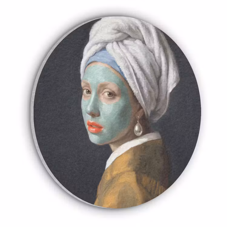 Iconisch - Modern - Kleurrijk Akoestische PET Vilt - Rond klein -3d