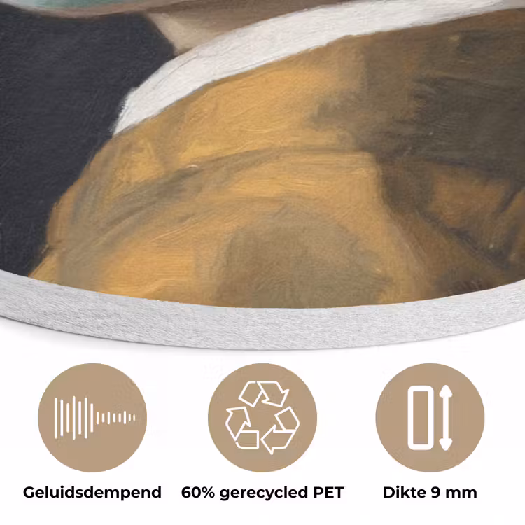 Iconisch - Modern - Kleurrijk Akoestische PET Vilt - Rond klein -closeup_NL