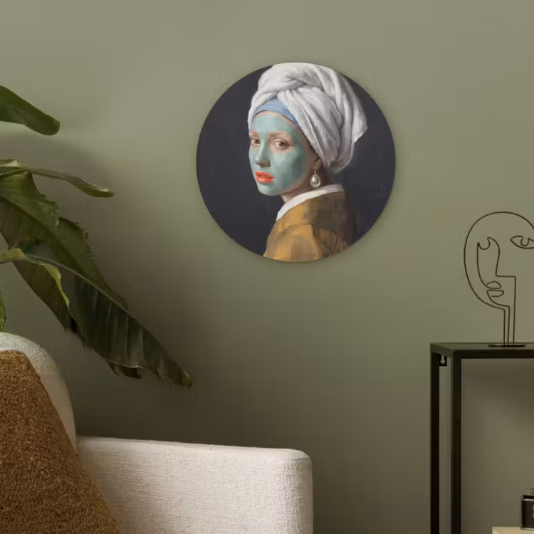 Iconisch - Modern - Kleurrijk Akoestische PET Vilt - Rond klein -sfeer2