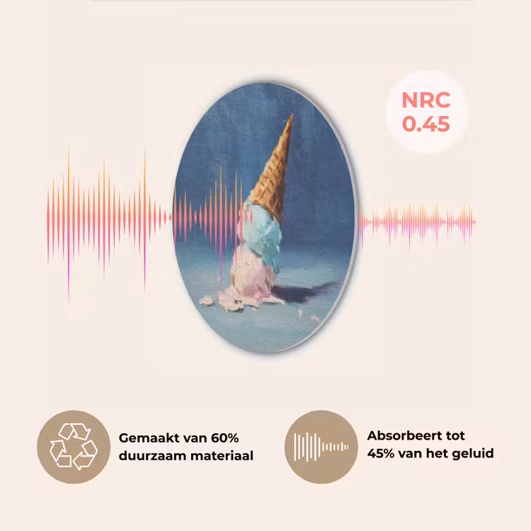 Ijshoorn - Bolletjes - Smelt - Roze Akoestische PET Vilt - Rond klein -USP_NL