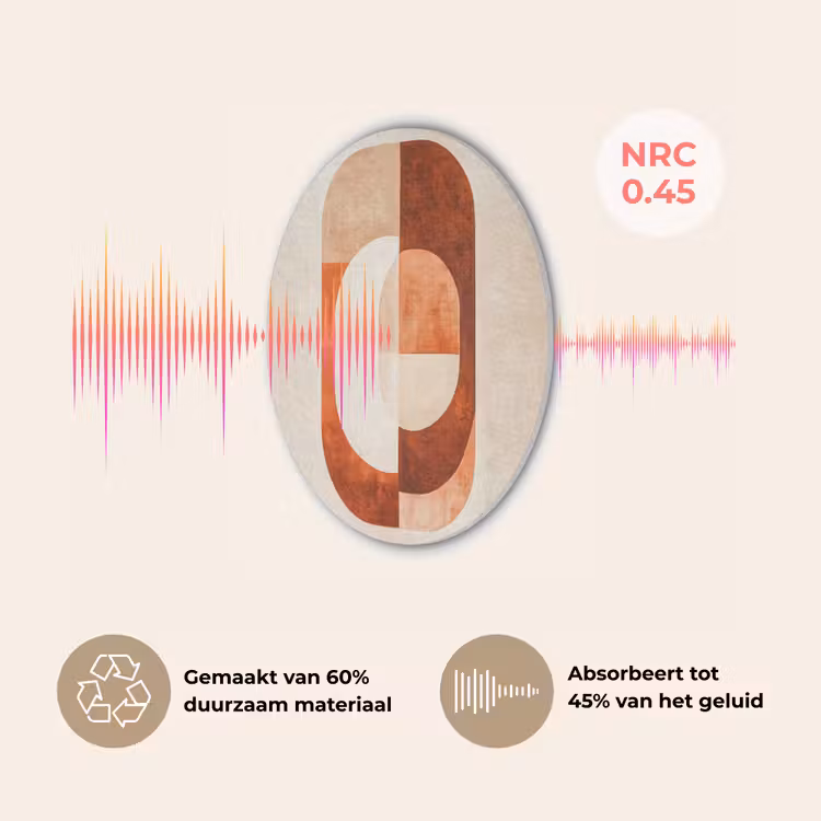 Illustratie - Abstract - Vormen - Rood Akoestische PET Vilt - Rond klein -USP_NL