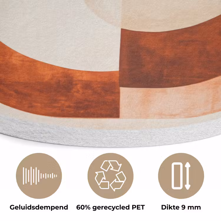 Illustratie - Abstract - Vormen - Rood Akoestische PET Vilt - Rond klein -closeup_NL