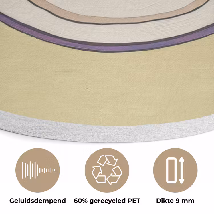 Illustratie - Bord - Bestek - Beige Akoestische PET Vilt - Rond klein -closeup_NL
