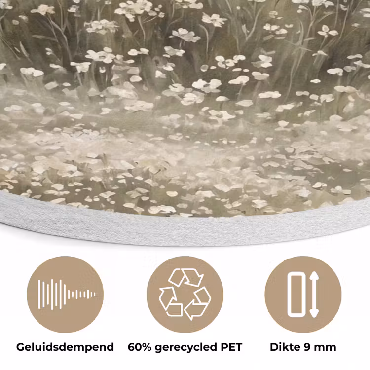 Illustratie - Landschap - Wit Akoestische PET Vilt - Rond klein -closeup_NL