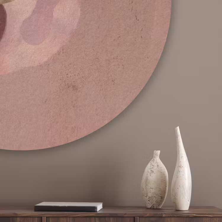 Illustratie - Vogels - Abstract - Roze Akoestische PET Vilt - Rond klein -sfeer5_closeup