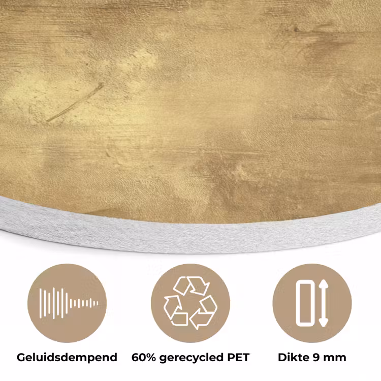 Industrieel - Textuur - Goud Akoestische PET Vilt - Rond klein 838 -closeup_NL