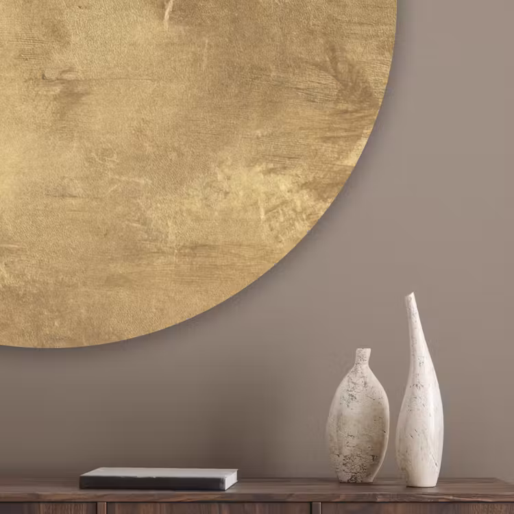 Industrieel - Textuur - Goud Akoestische PET Vilt - Rond klein 838 -sfeer5_closeup