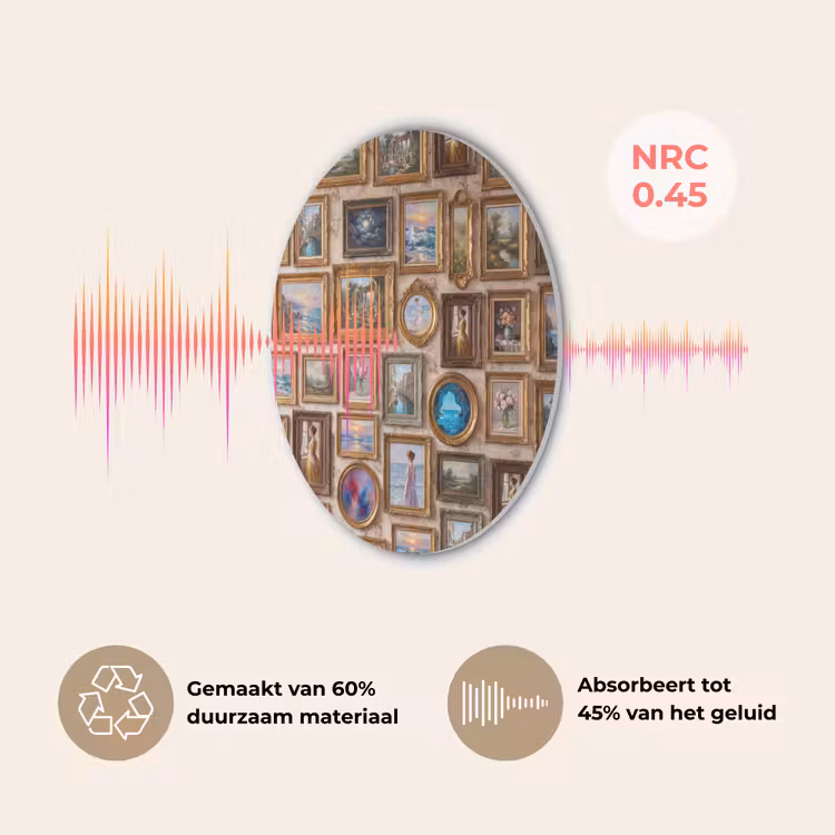 Interieur - Kunst - Collectie - Klassiek - Goud Akoestische PET Vilt - Rond klein -USP_NL