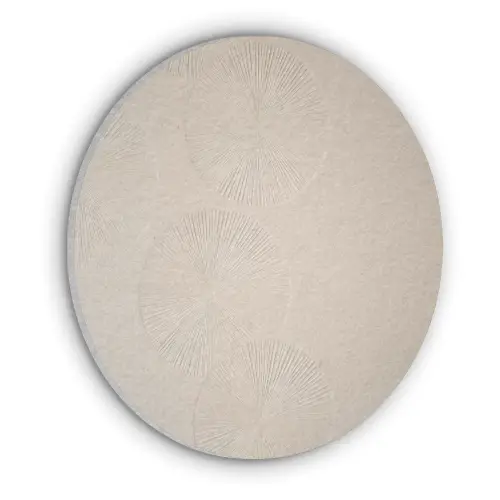 Japandi - Beige - Modern Akoestische PET Vilt - Rond klein -3d
