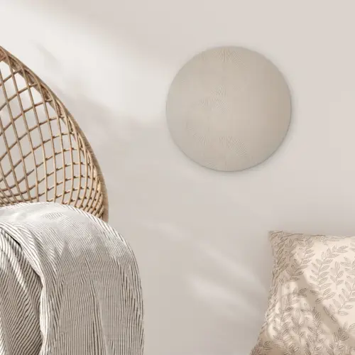 Japandi - Beige - Modern Akoestische PET Vilt - Rond klein -sfeer4