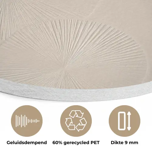 Japandi - Beige - Modern Akoestische PET Vilt - Rond klein -closeup_NL