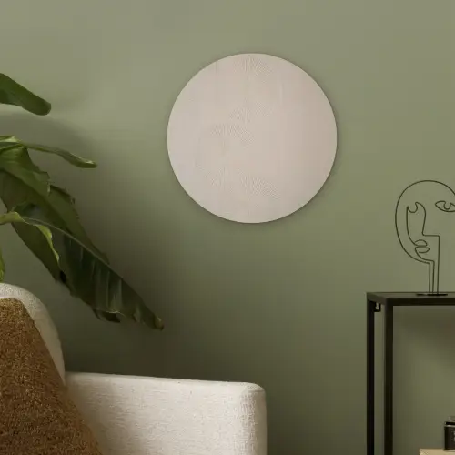 Japandi - Beige - Modern Akoestische PET Vilt - Rond klein -sfeer2