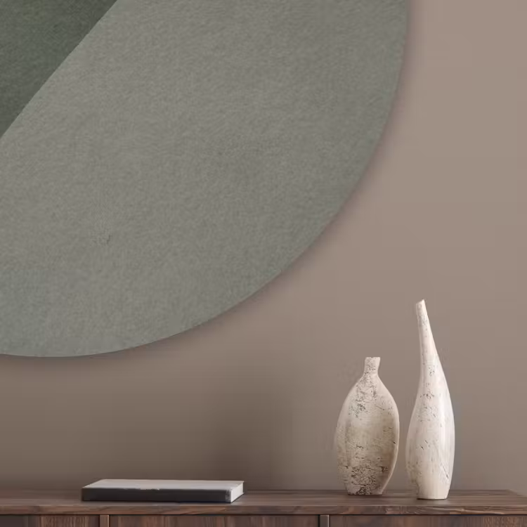 Japandi - Groen - Abstract - Modern Akoestische PET Vilt - Rond klein -sfeer5_closeup
