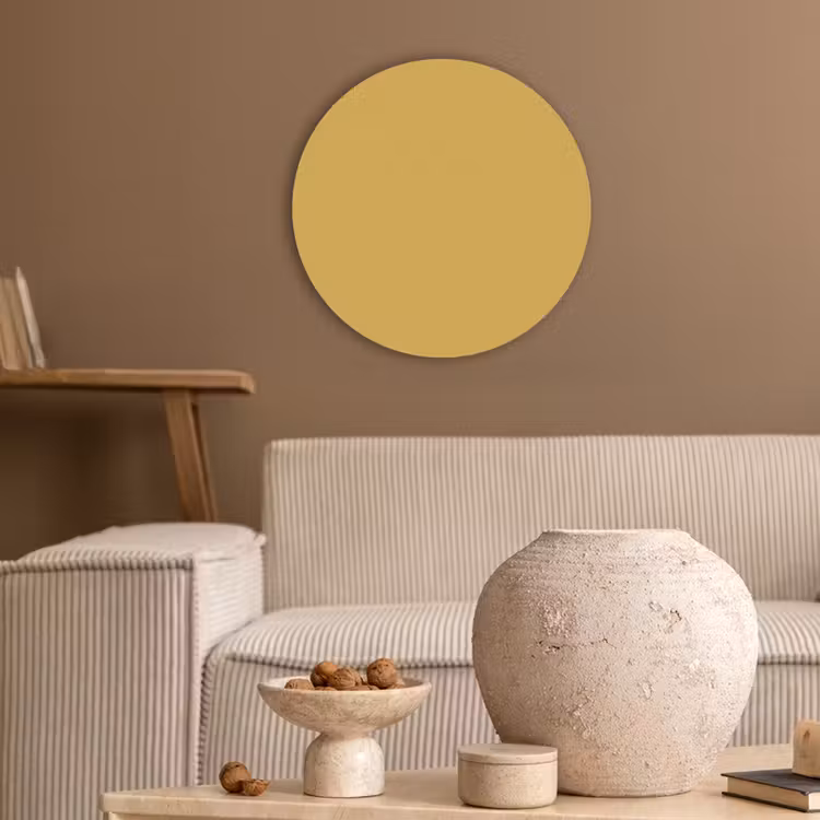Joyful - Mustard - Geel Akoestische PET Vilt - Rond klein 838 -sfeer1