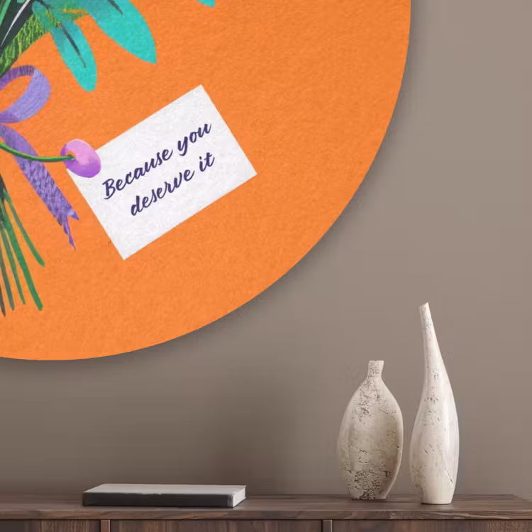 Kaartje - Boeket - Bloemen Akoestische PET Vilt - Rond klein -sfeer5_closeup
