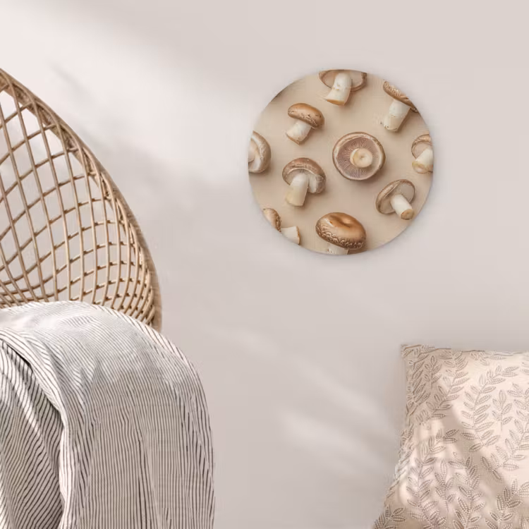 Kastanje Champignons - Beige Akoestische PET Vilt - Rond klein -sfeer4