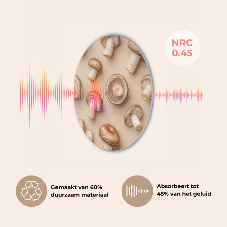 Kastanje Champignons - Beige Akoestische PET Vilt - Rond klein -USP_NL