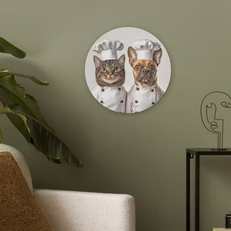 Kat - Hond - Kokskleding Akoestische PET Vilt - Rond klein -sfeer2