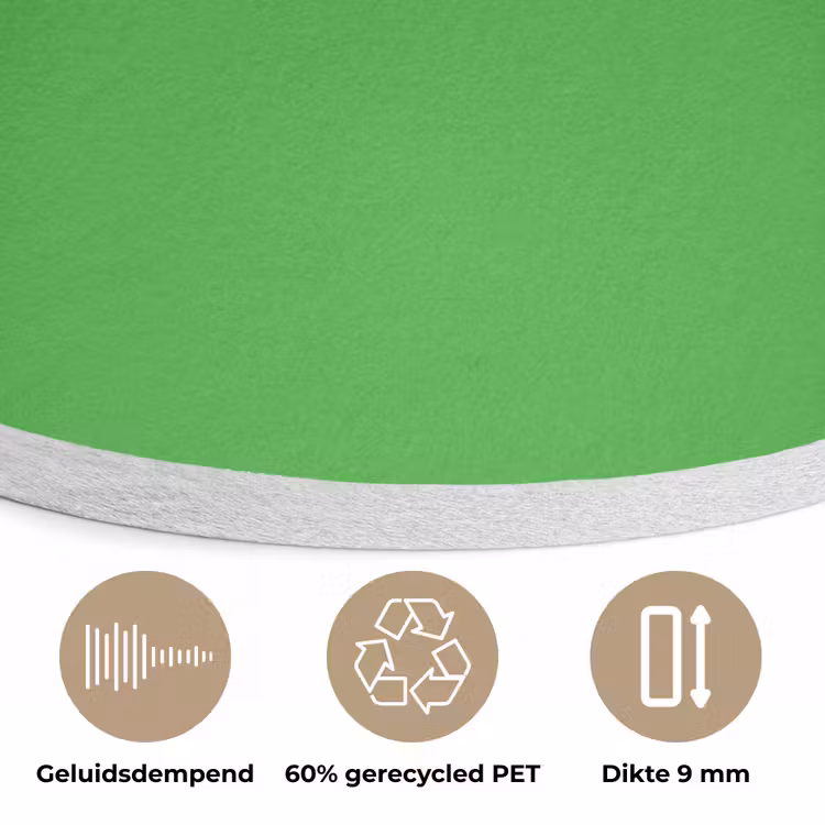 Kelly - Green - Groen Akoestische PET Vilt - Rond klein 838 -closeup_NL