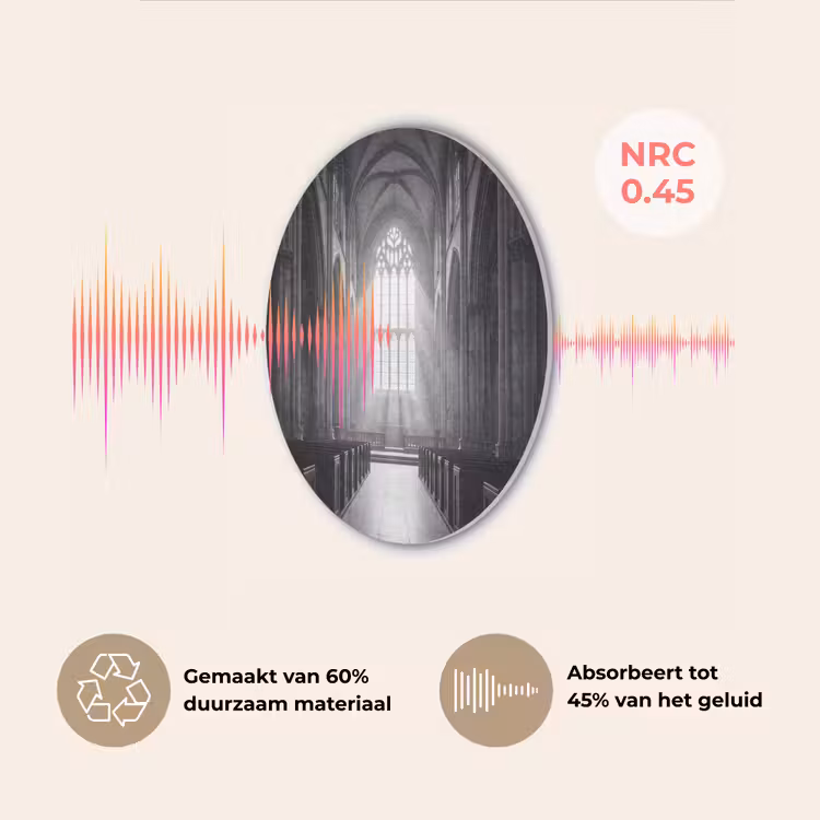 Kerk - Interieur - Lichtstralen - Architectuur - Klassiek Akoestische PET Vilt - Rond klein -USP_NL