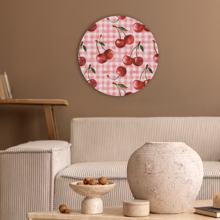 Kersen - Blokken - Rood Akoestische PET Vilt - Rond klein 838 -sfeer1