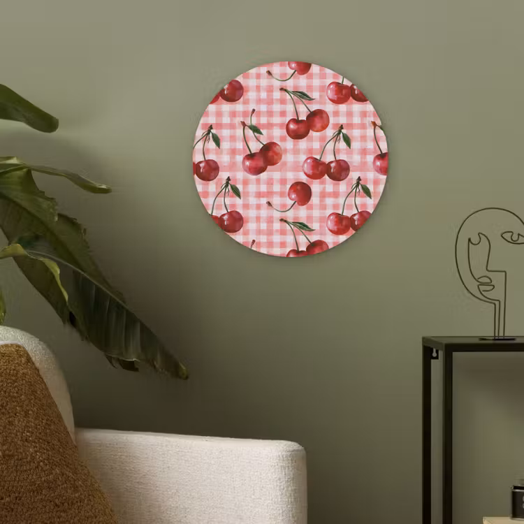 Kersen - Blokken - Rood Akoestische PET Vilt - Rond klein 838 -sfeer2