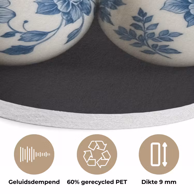 Kersen - Delfts blauw - Fruit Akoestische PET Vilt - Rond klein -closeup_NL