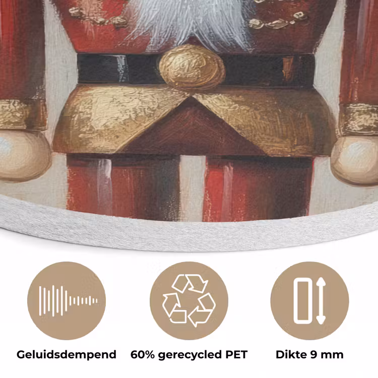 Kerst - Poppetje - Abstract Akoestische PET Vilt - Rond klein -closeup_NL
