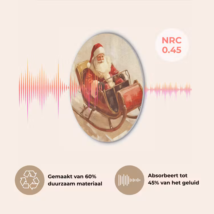Kerst - Slee - Kerstman Akoestische PET Vilt - Rond klein -USP_NL