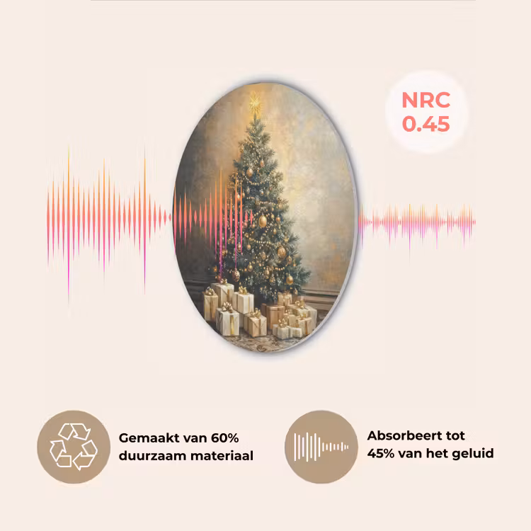 Kerstboom - Cadeaus - Goud Akoestische PET Vilt - Rond klein -USP_NL