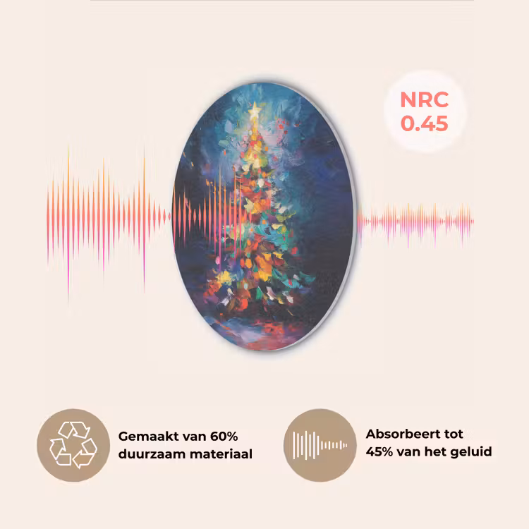 Kerstboom - Kerst - Abstract - Kleurrijk Akoestische PET Vilt - Rond klein -USP_NL
