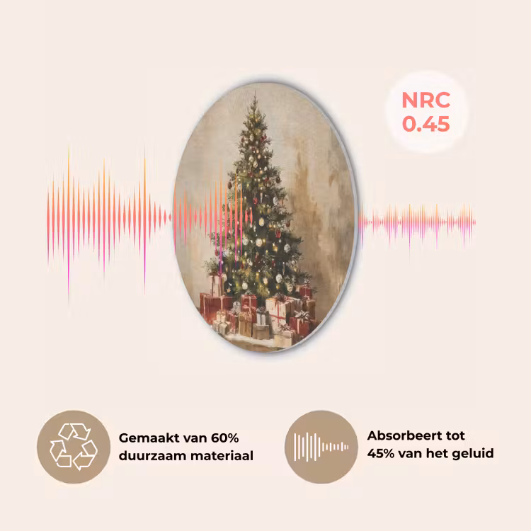 Kerstboom - Versierd - Kleurrijk Akoestische PET Vilt - Rond klein -USP_NL