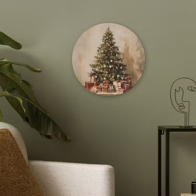 Kerstboom - Versierd - Kleurrijk Akoestische PET Vilt - Rond klein -sfeer2