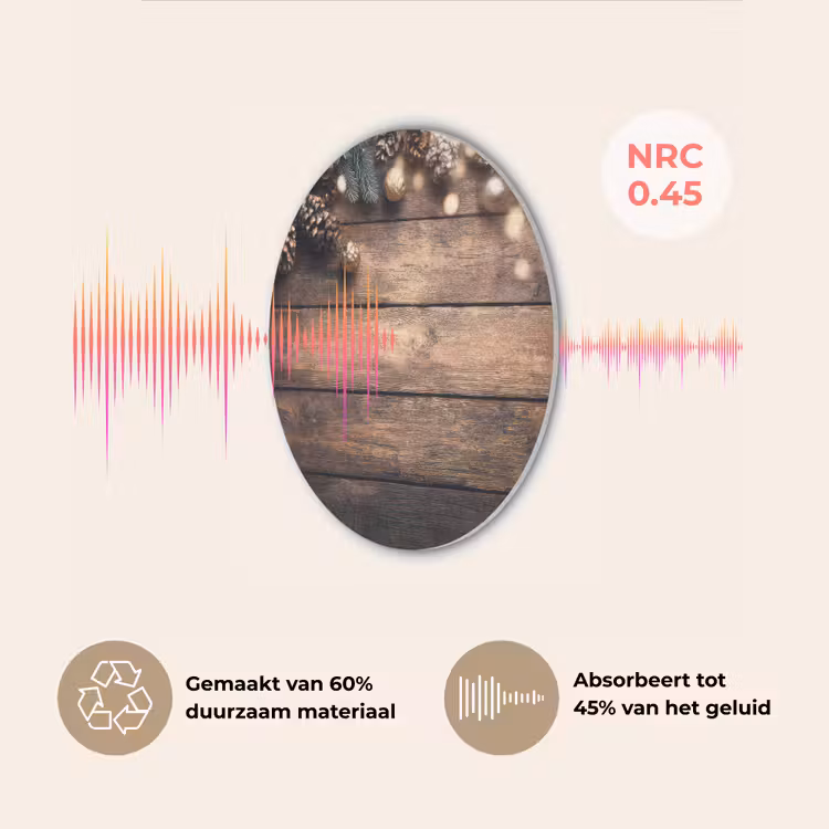 Kerstdecoratie - Houten - Dennenappel - Bruin Akoestische PET Vilt - Rond klein -USP_NL