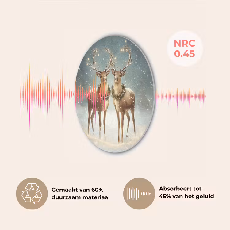Kerstmagie - Winterwoud - Rendier Akoestische PET Vilt - Rond klein -USP_NL