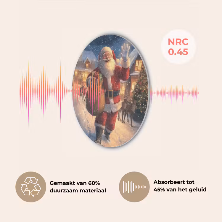 Kerstman - Dorp - Hert - Donker Akoestische PET Vilt - Rond klein -USP_NL