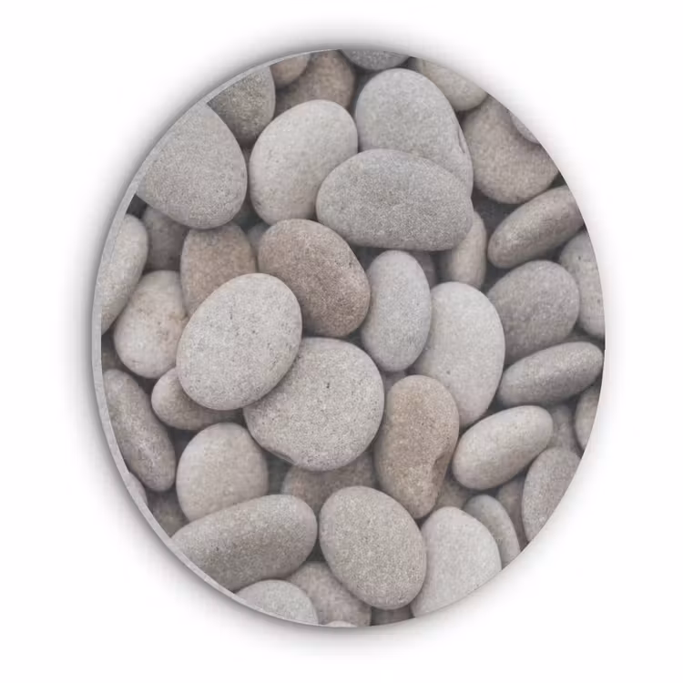 Kiezels - Stenen - Grijs Akoestische PET Vilt - Rond klein -3d